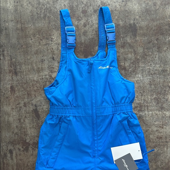 Eddie Bauer Bright Blue Kids Snow Ski Overalls Bib NEW WITH TAGS - Picture 2 of 7